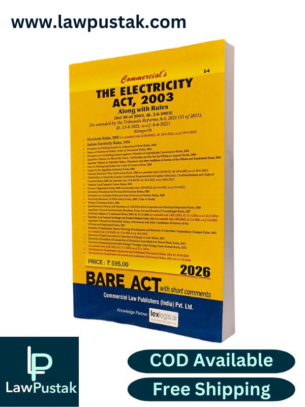 The Electricity Act, 2003 - Edition 2026 Bare Act - Commercial Law Publishers (India) Pvt. Ltd.