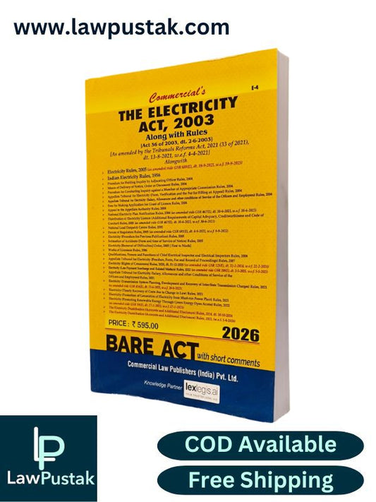 The Electricity Act, 2003 - Edition 2026 Bare Act - Commercial Law Publishers (India) Pvt. Ltd.