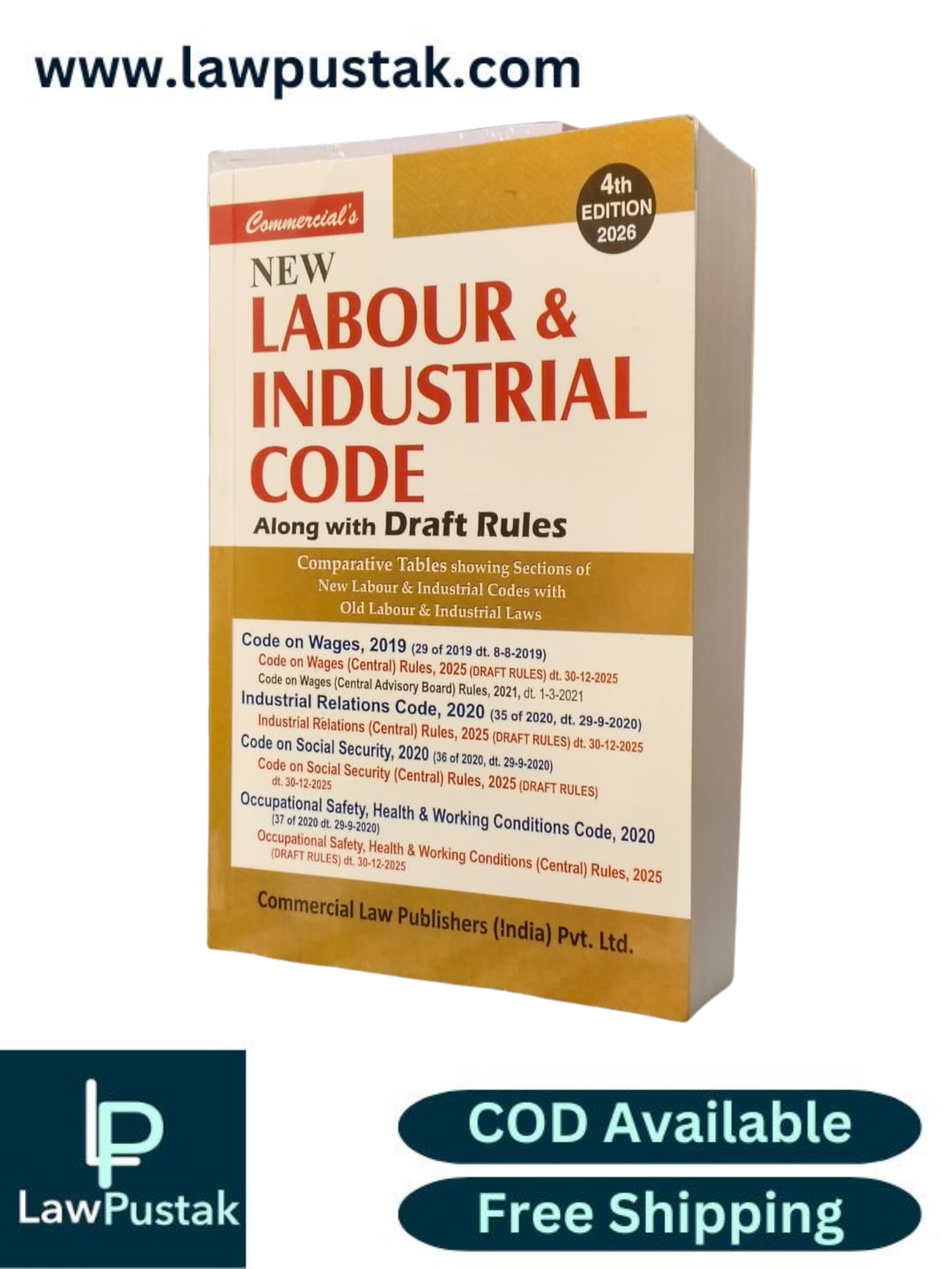 New Labour & Industrial Code Along with Draft Rules - 4th Edition 2026 | Commercial Law Publishers (India) Pvt. Ltd.