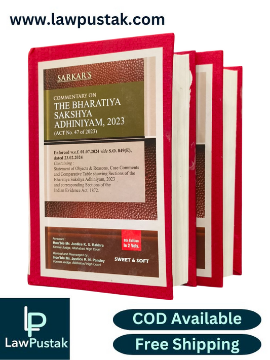 Commentary on The Bharatiya Sakshya Adhiniyam, 2023 (Act No. 47 of 2023) - 9th Edition 2025 - by Sarkar (Set of 2 Volumes) | Sweet & Soft