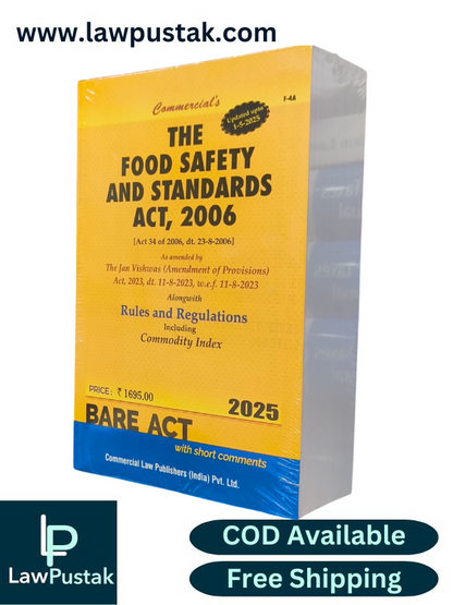 The Food Safety and Standards Act, 2006 - Edition 2025 Bare Act Updated Upto 1-5-2025 - Commercial Law Publishers