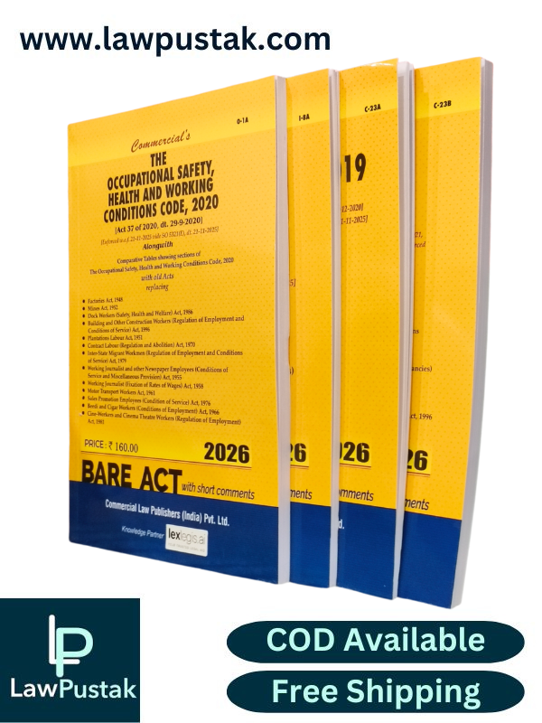 Combo Pack New Labour Codes w.e.f 21-11-2025 | Set of 4 Books | Bare Act 2026 | Commercial Law Publishers 