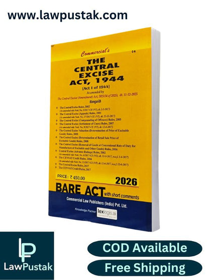 The Central Excise Act, 1944 - Bare Act - Edition 2026 | Commercial Law Publishers (India) Pvt. Ltd.