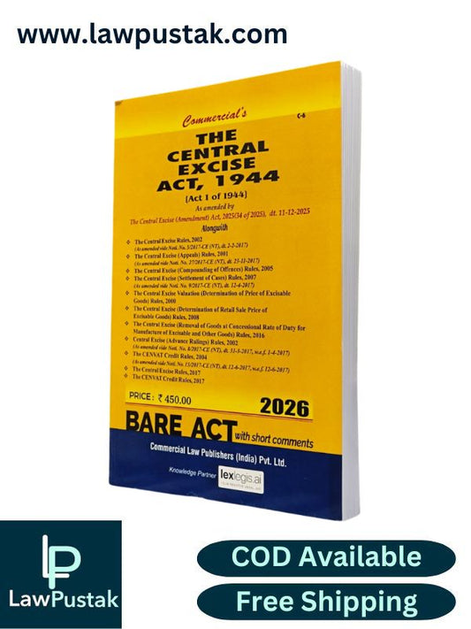 The Central Excise Act, 1944 - Bare Act - Edition 2026 | Commercial Law Publishers (India) Pvt. Ltd.