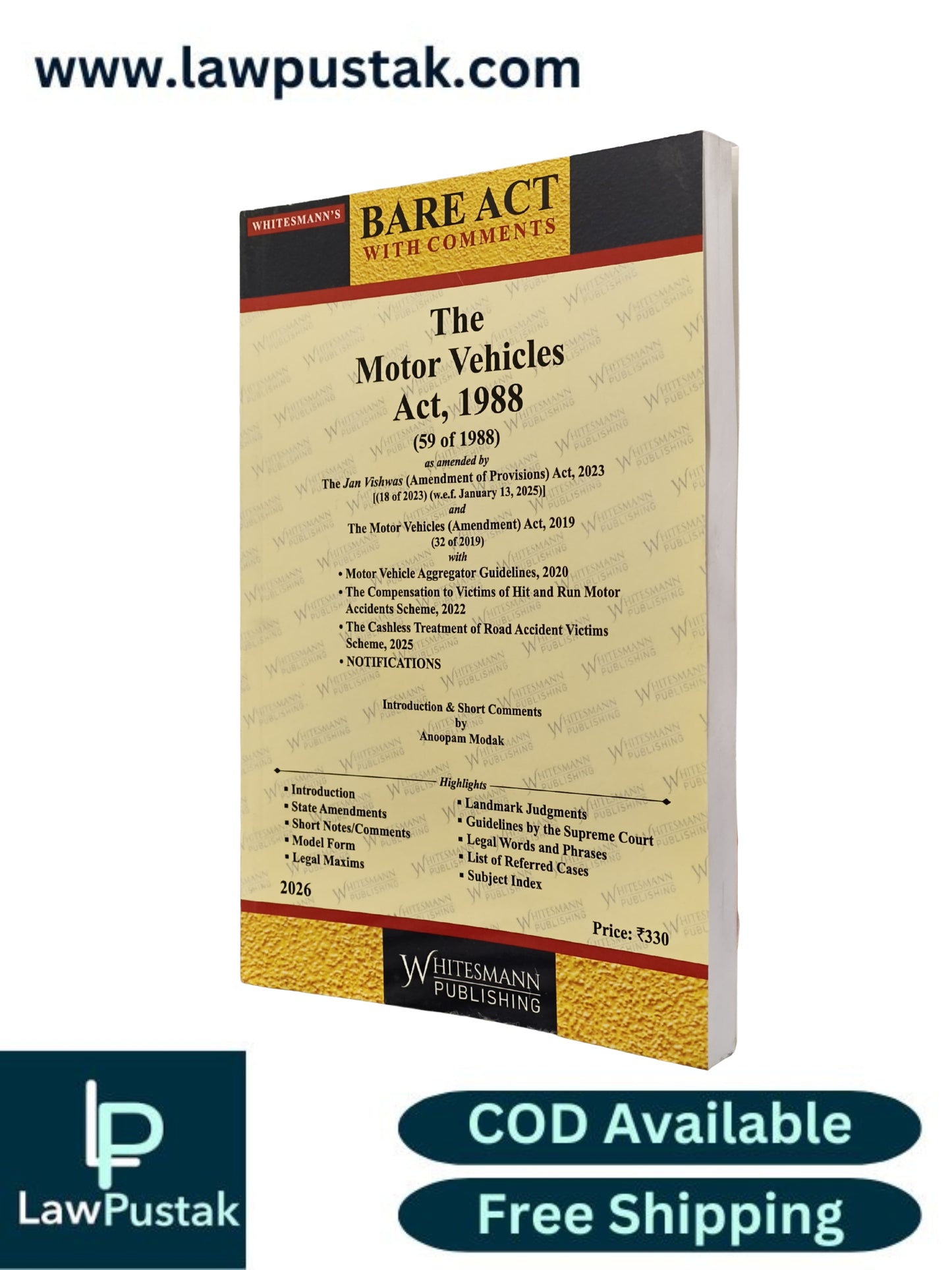 The Motor Vehicles Act, 1988 - Edition 2026 - Bare Act | Whitesmann Publishing