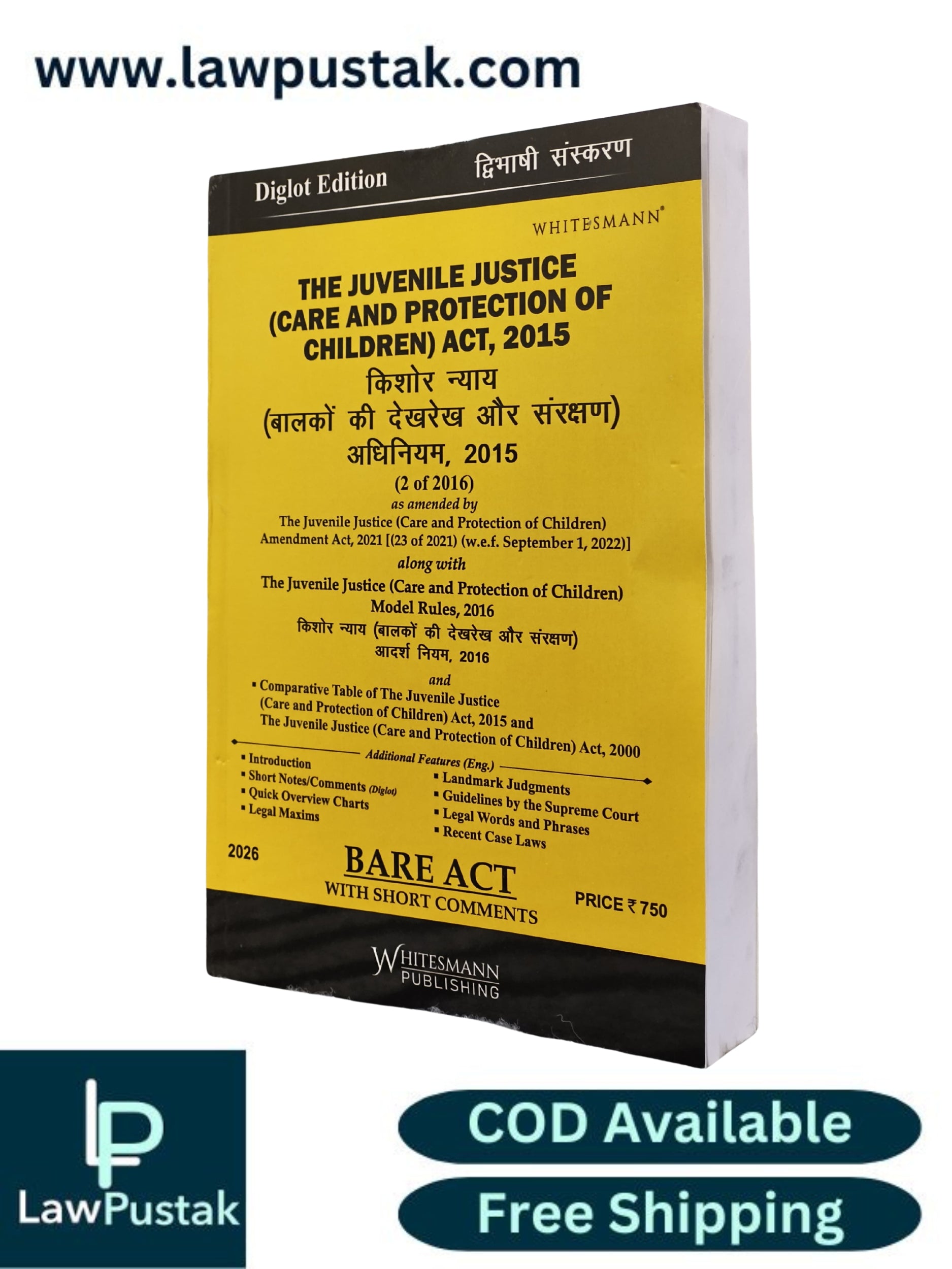 The Juvenile Justice (Care and Protection of Children) Act, 2015 - Diglot Edition - Bare Act - Edition 2026 | Whitesmann Publishing