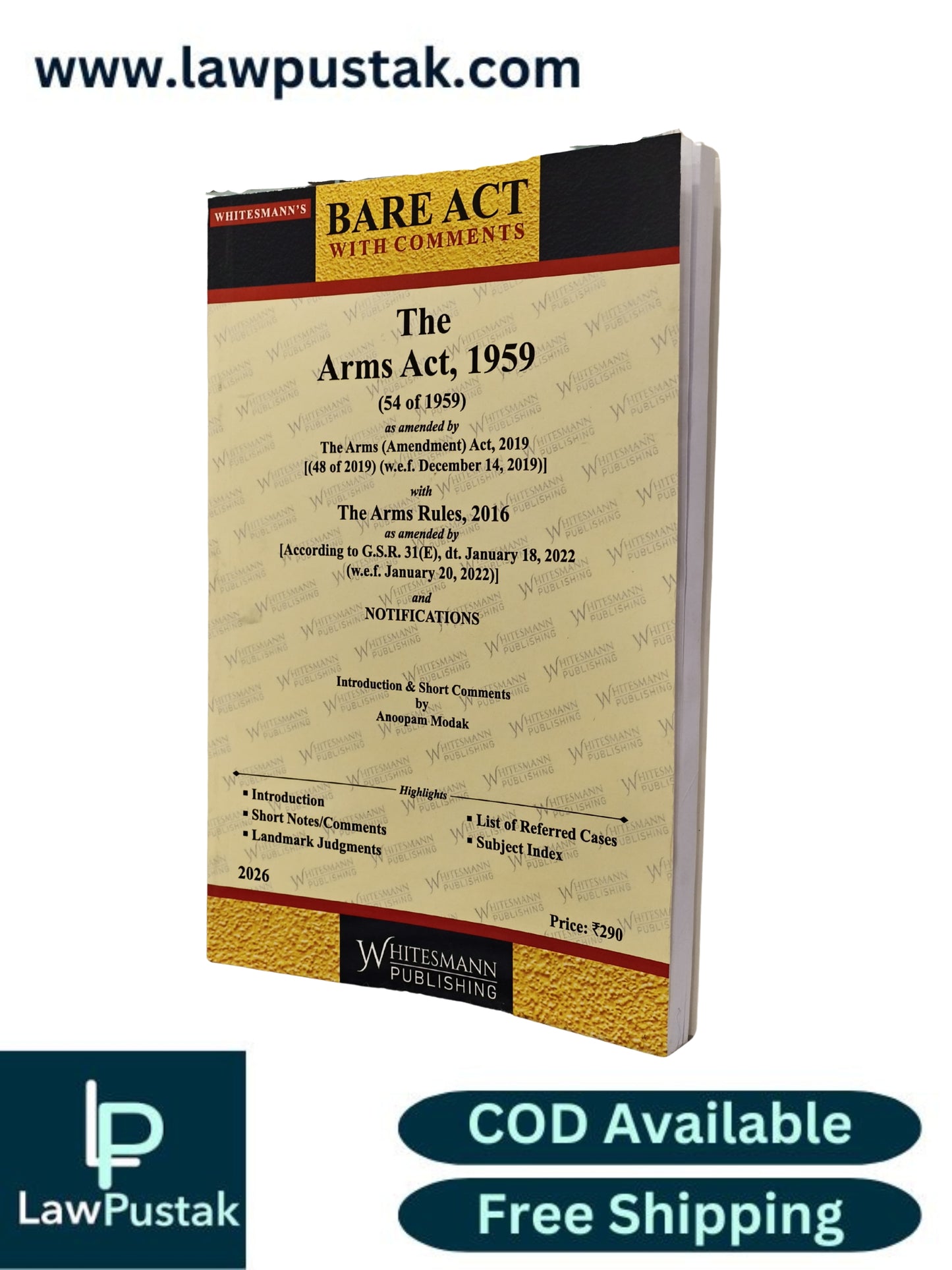 The Arms Act, 1959 - Edition 2026 - Bare Act | Whitesmann Publishing