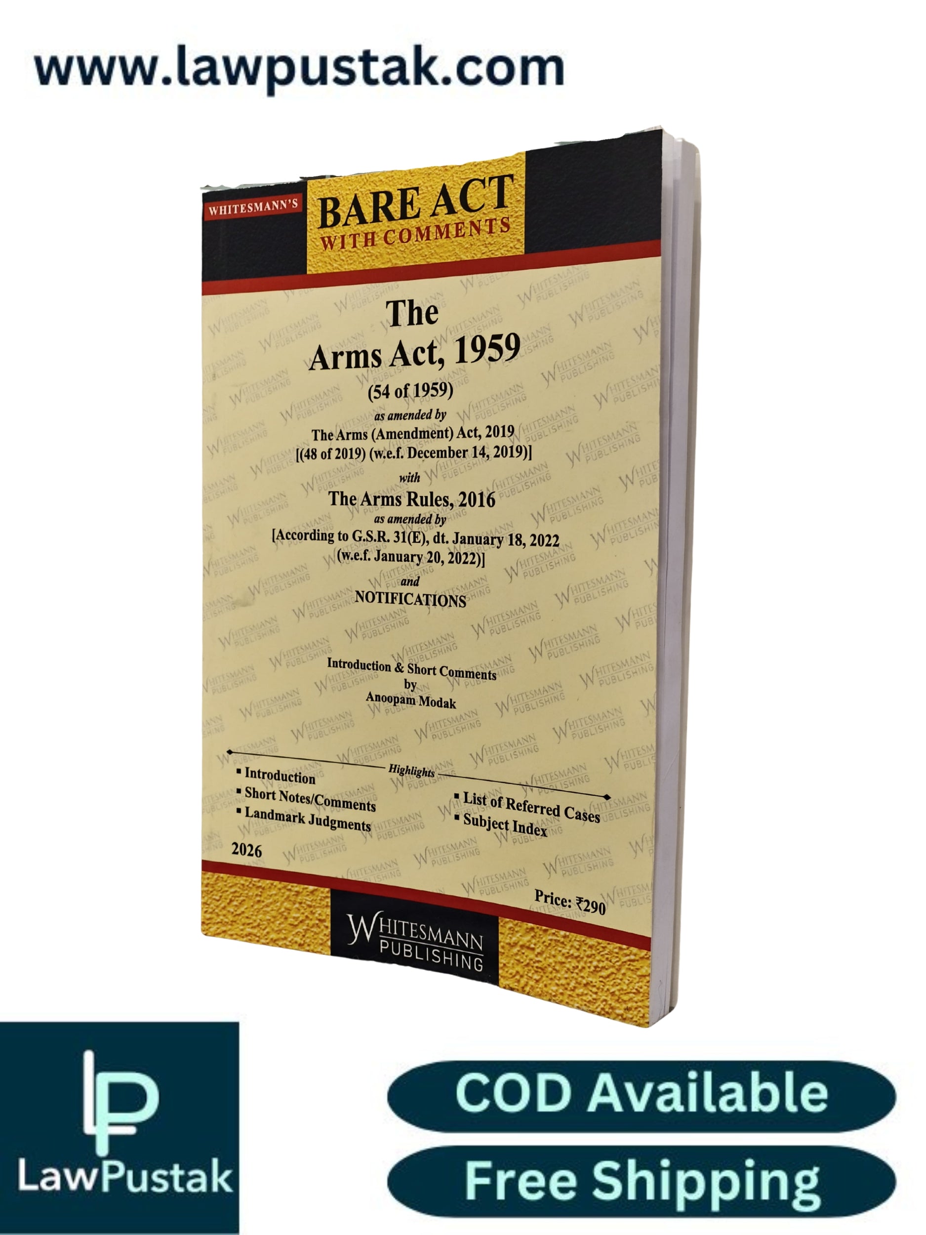 The Arms Act, 1959 - Edition 2026 - Bare Act | Whitesmann Publishing