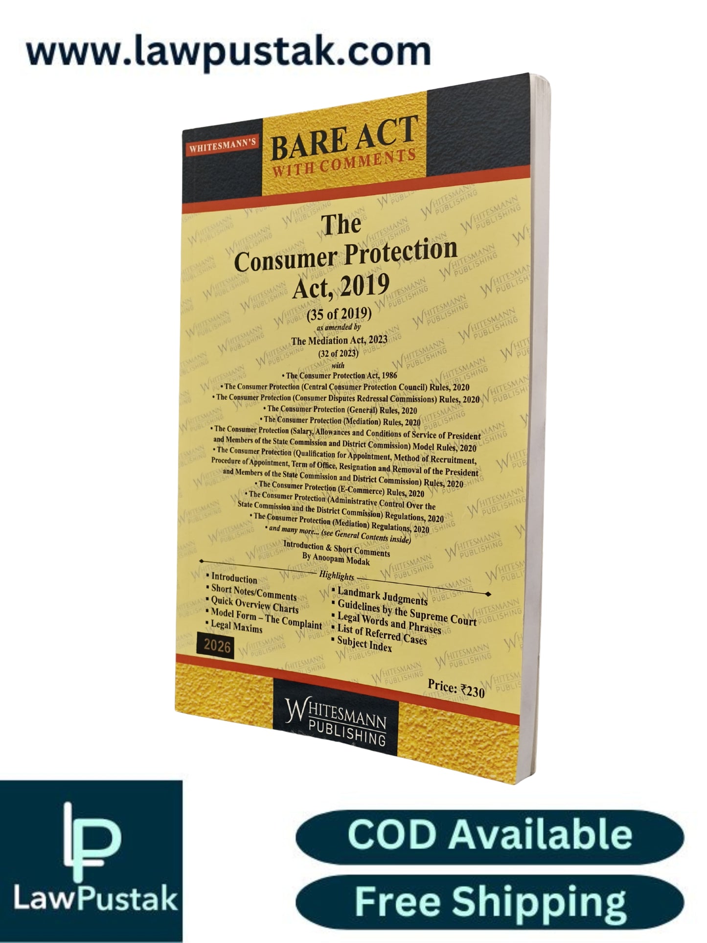 The Consumer Protection Act, 2019 - Edition 2026 - Bare Act | Whitesmann Publishing