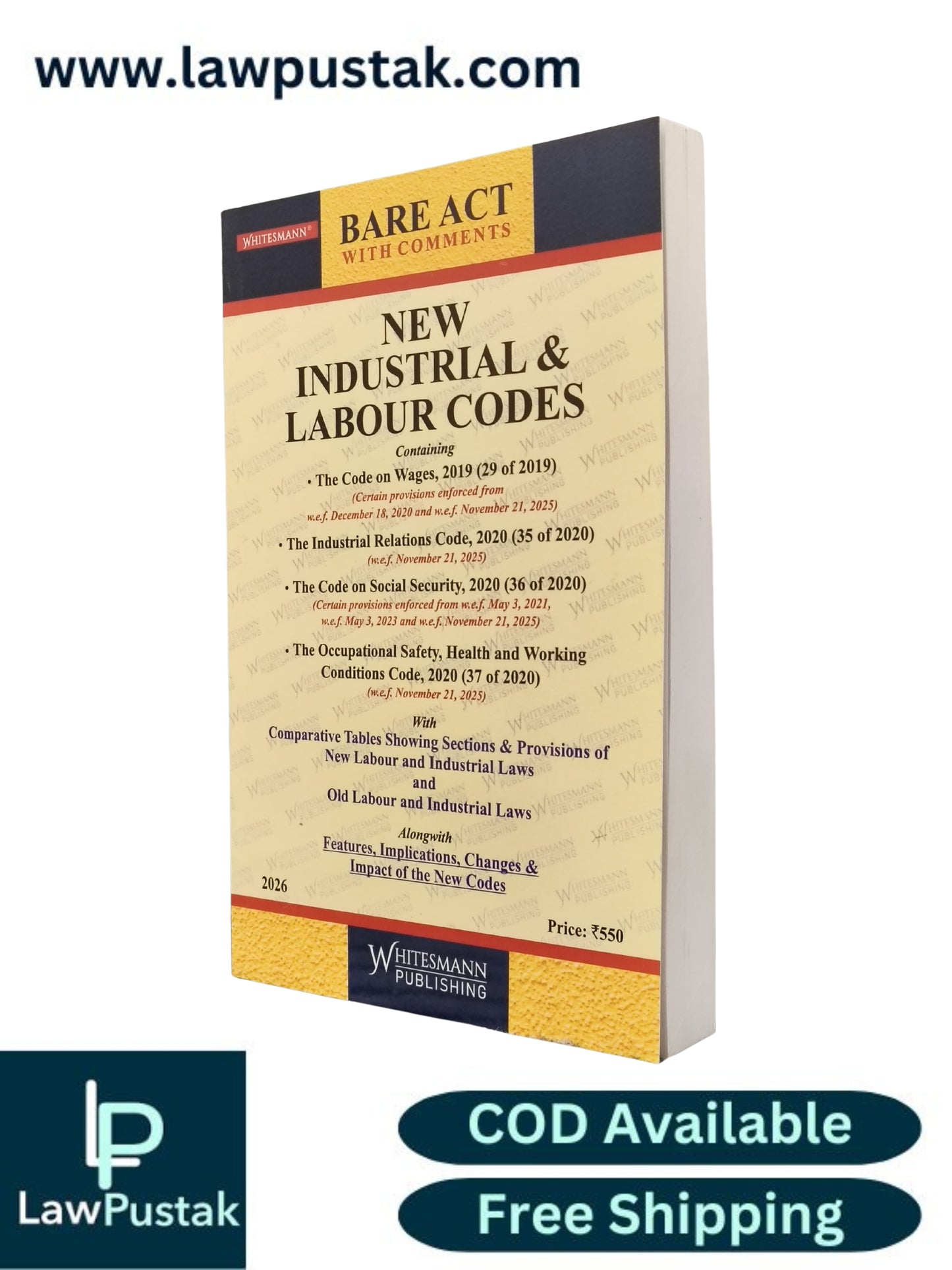 New Industrial & Labour Codes - Edition 2026 - Bare Act | Whitesmann
