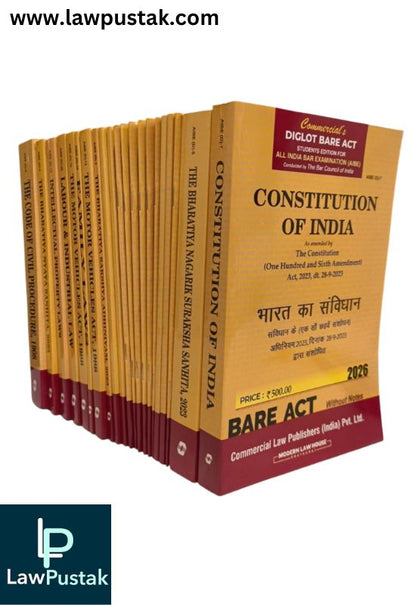 AIBE Diglot Bare Acts Set 2026 India 21 Books Hindi English Combo 44 Acts