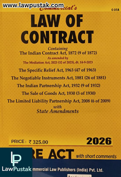 Law of Contract - Bare Act - Edition 2026 | Commercial Law Publishers (India) Pvt. Ltd.