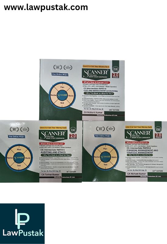 Combo CA Inter Group -2 (Paper 4,5,6) | Combo of 3 Book by Shuchita Prakashan - Paper-4 Cost and management Accounting, Paper-5 Auditing and Ethics ... Financial Management and Strategic Management | Scanner