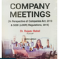 Company Meetings by Dr. Rajeev Babel - 1st Edition 2025 - Bharat Law House