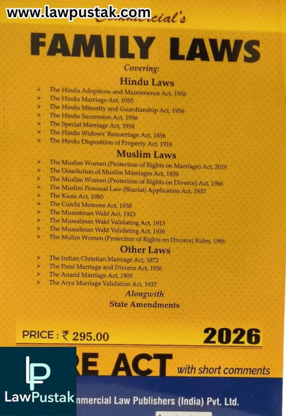 Family Laws - Bare Act - Edition 2026 | Commercial Law Publishers (India) Pvt. Ltd.