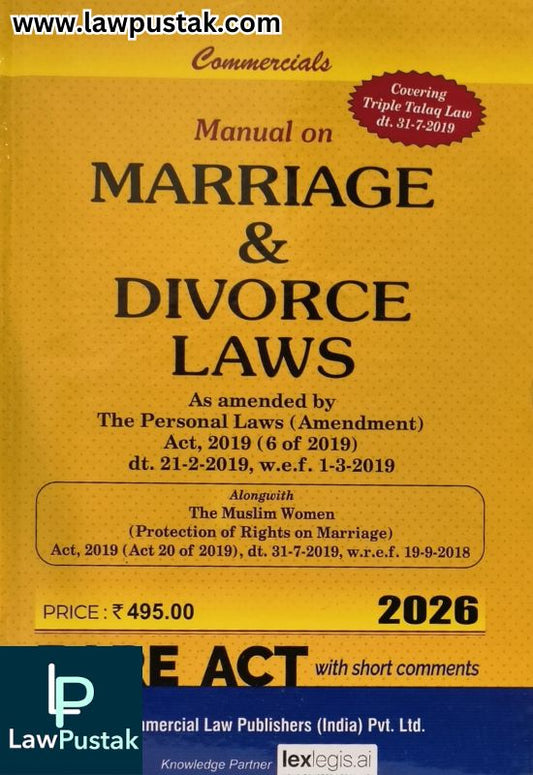 Manual on Marriage & Divorce Laws - Bare Act - Edition 2026 | Commercial Law Publishers (India) Pvt. Ltd.