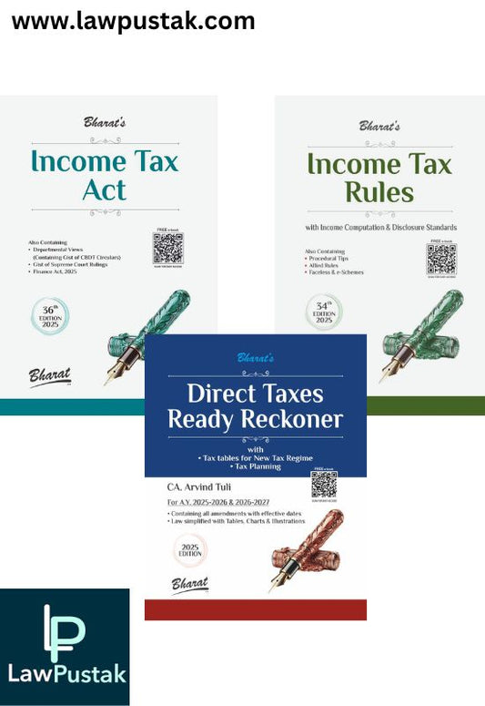 Bharat's Combo Income Tax Books - Income Tax Act, Income Tax Rules & Direct Taxes Ready Reckoner, Set of 3 - Edition 2025