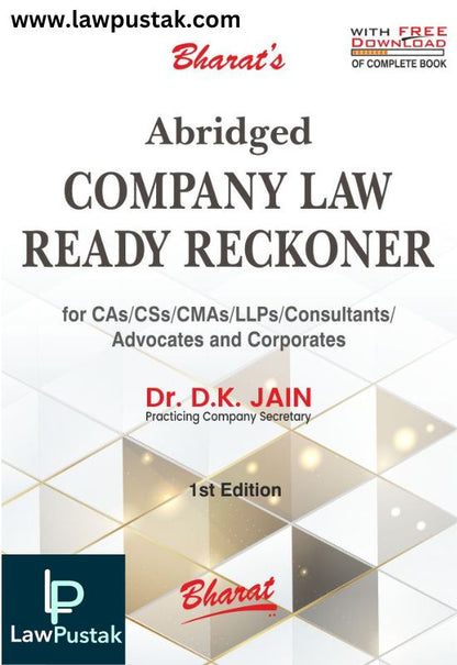 Abridged Company Law Ready Reckoner by CS (Dr.) D.K. JAIN | 1st Edition 2024 | Bharat Law House Pvt. Ltd.