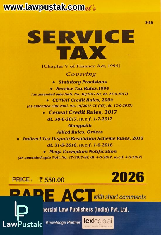 Service Tax - Bare Act | Commercial Law Publishers (India) Pvt. Ltd.