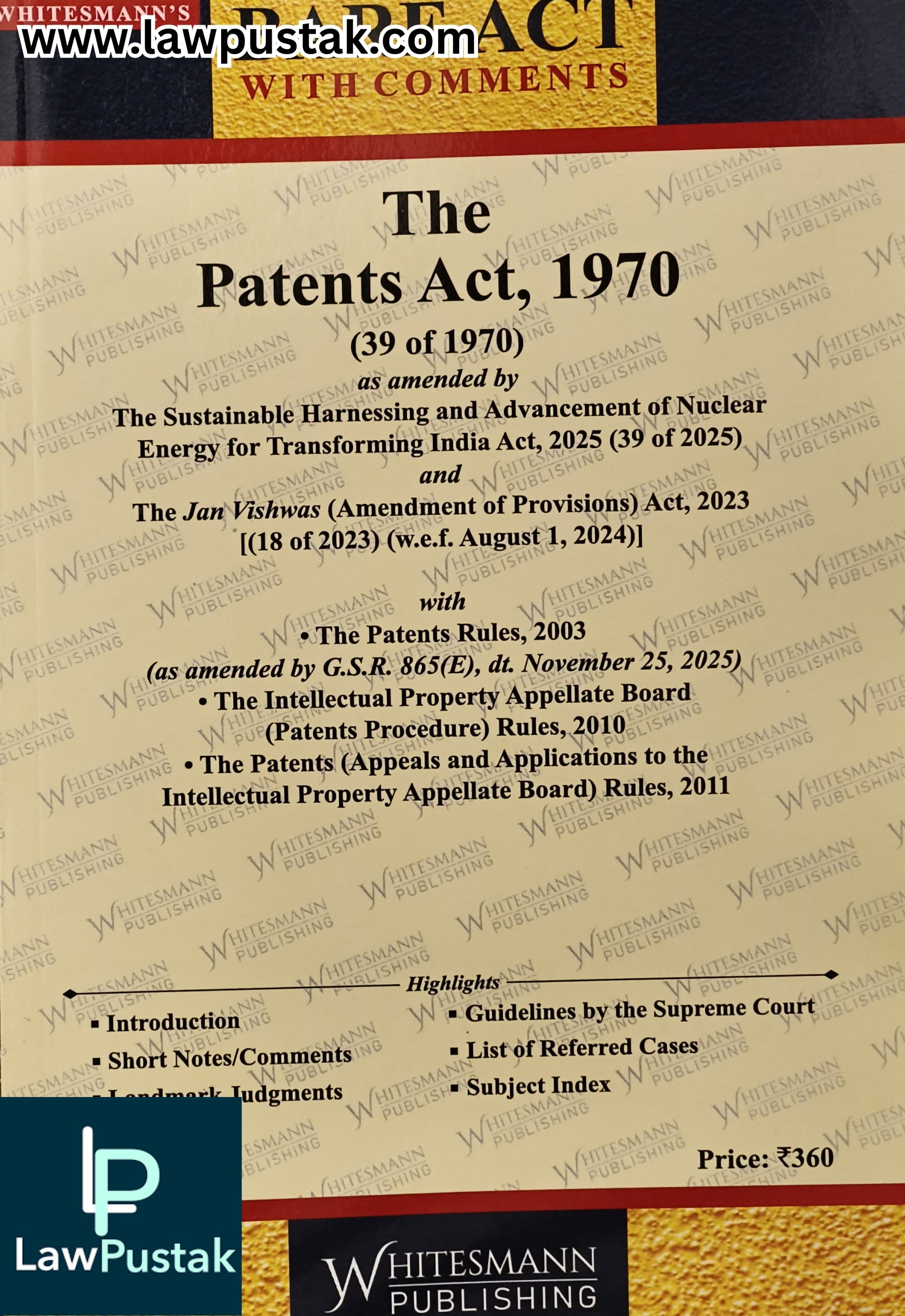 (The Patent Act, 1970 - Edition 2026 - Bare Act | Whitesmann Publishing