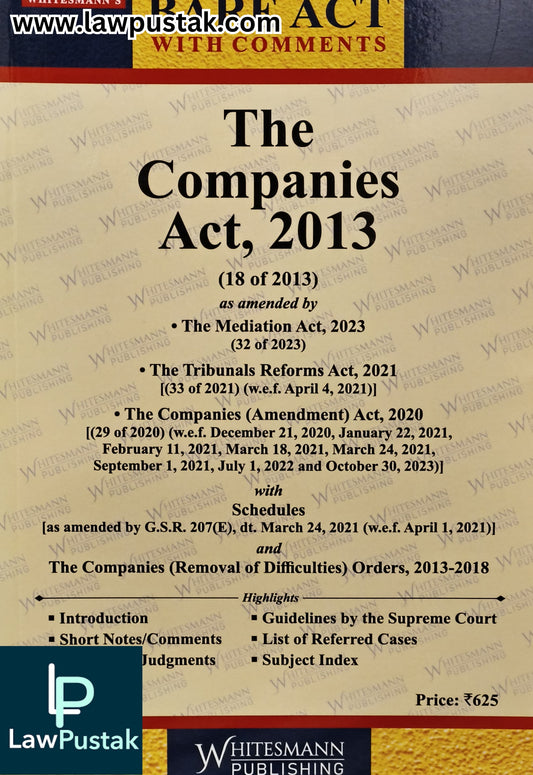 The Companies Act, 2013 - Edition 2026 - Bare Act | Whitesmann Publishing
