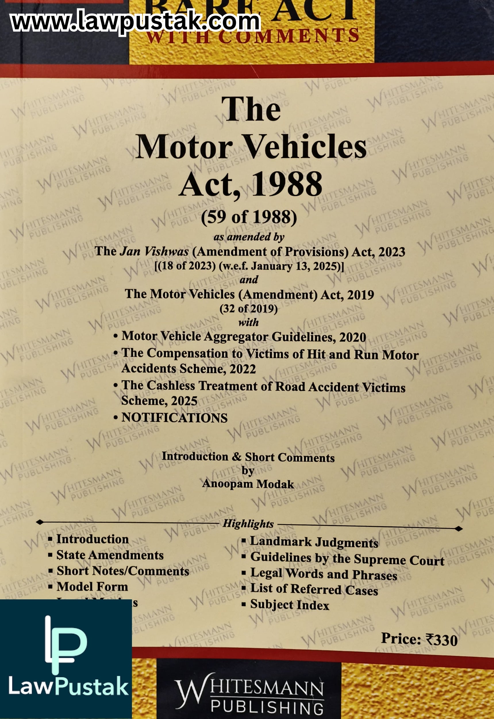 The Motor Vehicles Act, 1988 - Edition 2026 - Bare Act | Whitesmann Publishing