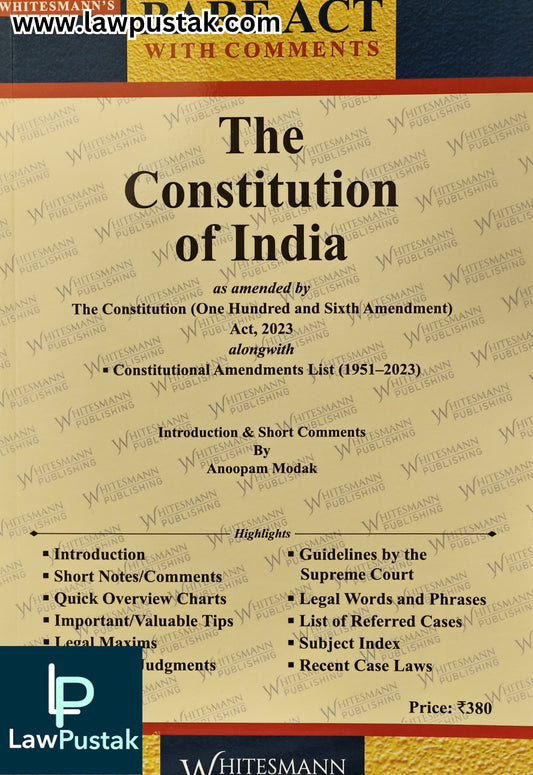 The Constitution of India - Edition 2026 - Bare Act | Whitesmann Publishing