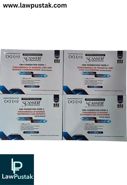 CMA Foundation (Paper 1,2,3 & 4) Set of 4 Book By Shuchita Prakashan | Applicable For June 2026 and December 2026 | Scanner