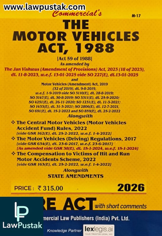 The Motor Vehicles Act, 1988 (Edition 2026) - Bare Act | Commercial Law Publishers (India) Pvt. Ltd.