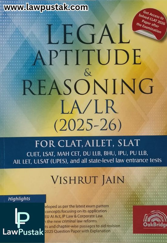 Legal Aptitude & Reasoning (LA/LR) for CLAT, AILET, SLAT by Vishrut Jain | Oakbridge Publishing
